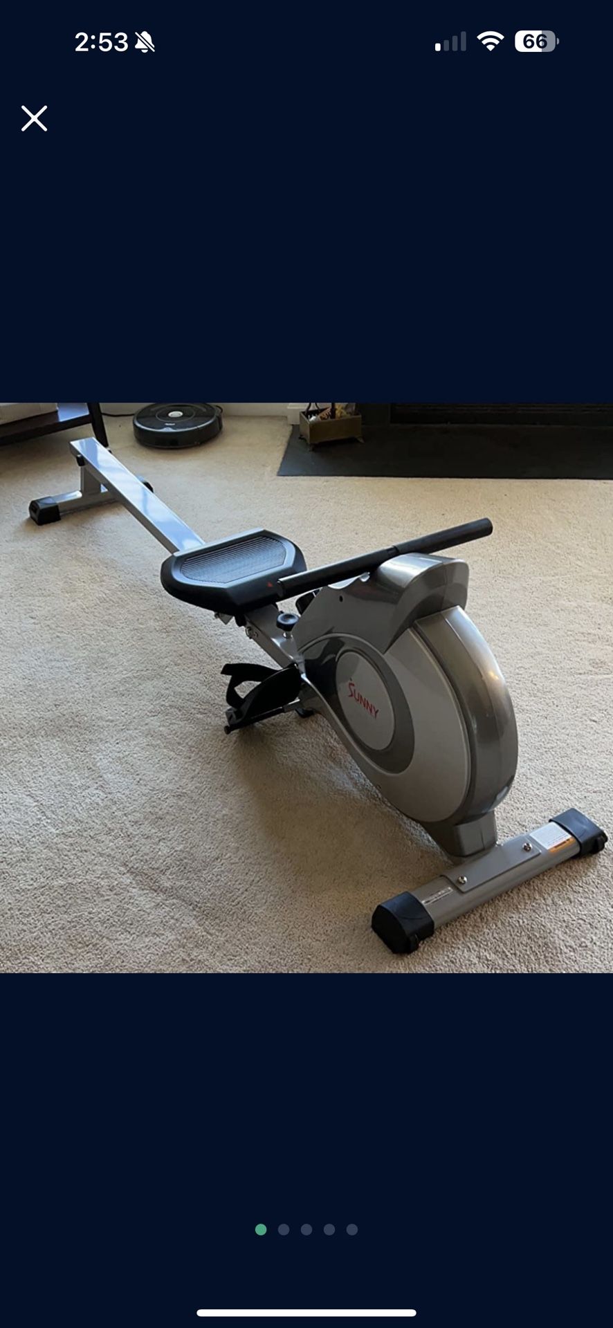 Sunny Health & Fitness Magnetic Rowing Machine Rower with LCD Monitor