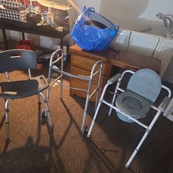 Shower Chair, Walker, Toilet