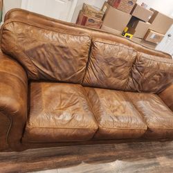 Genuine Cowhide Leather Couch
