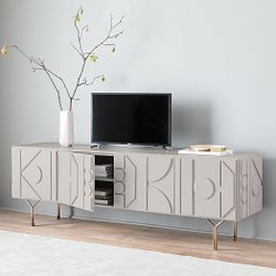 West Elm Pictograph Media Console 84”, Flax