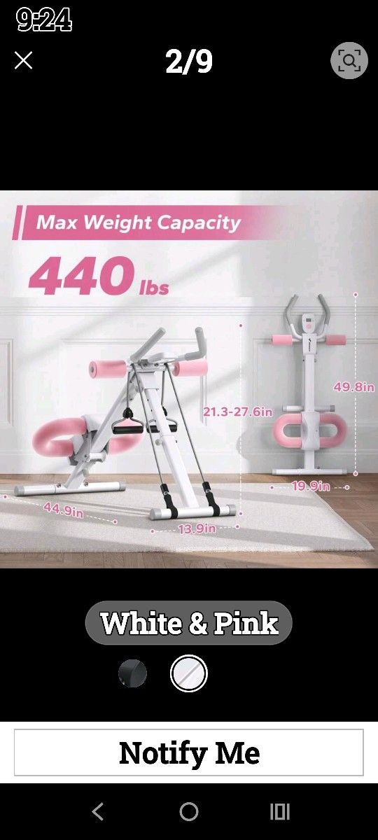 MERACH Ab Workout Equipment, Ab Machine For Home Gym, Height Adjustable Ab Trainer, Foldable Fitness Equipment, Abdominal Trainers Ab Workout Machine