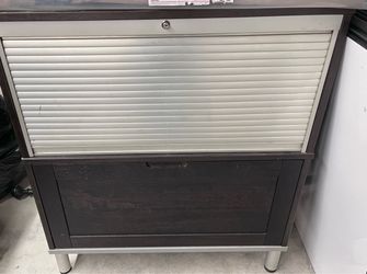 Modern Roll‐Top Storage Cabinet