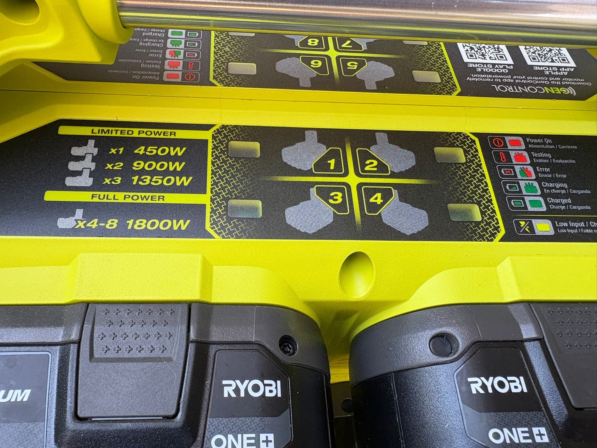 Ryobi 18V ONE+ 1800-Watt Portable Battery Inverter Power Station/8-Port  Charger (Tool Only)