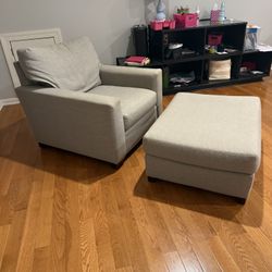 Pottery Barn Turner Square Arm Chair/Ottoman