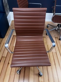 Brown Ribbed Chair (5 Available)