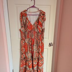 Flowy Orange Dress