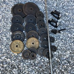 Weights And Barbell 175 Lbs Plus Bar