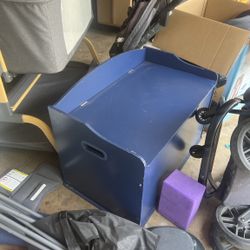 Kids Toy Storage Box / Toy Chest – Sturdy Wood – Navy Blue