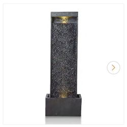 35 in. Polyresin Free-Standing Modern Style Cascade Waterfall Fountain