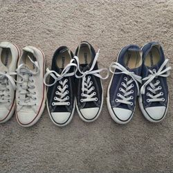 CONVERSE SHOES (3 PAIRS) - SIZE 5M/7W