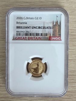 2026 -1/10 oz .9999 Britannia Bu Coin Privy! NGC Certified