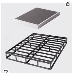 Full Size Box Spring and Cover Set, 5 Inch Low Profile Metal BoxSpring