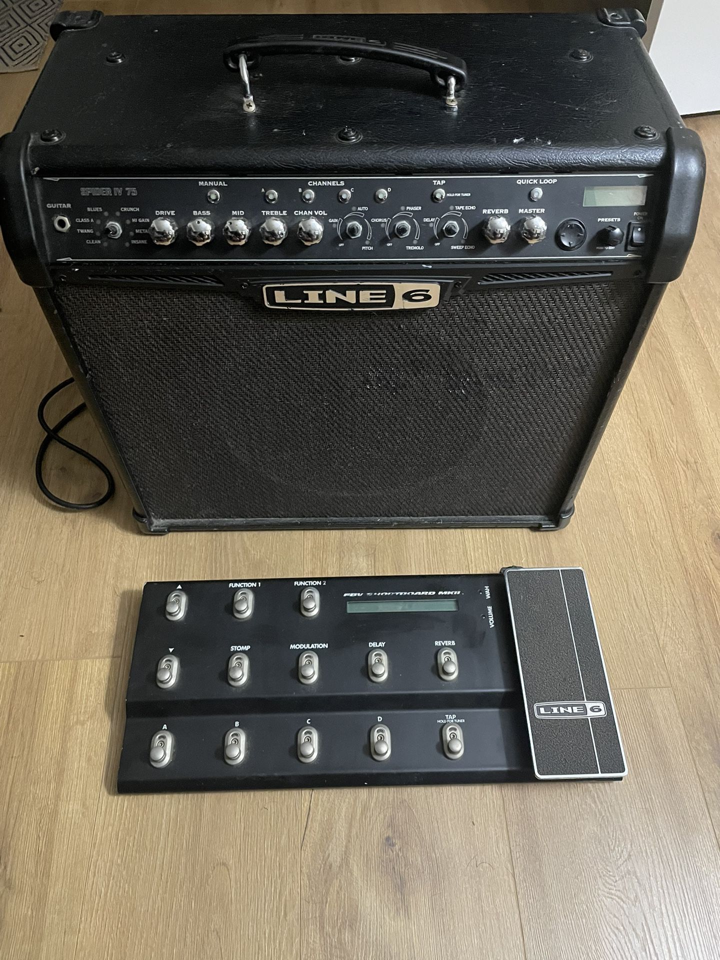 Line 6 Spider IV 75 Guitar Amp + FBV Shortboard MKII – Fully Functional, Well-Used