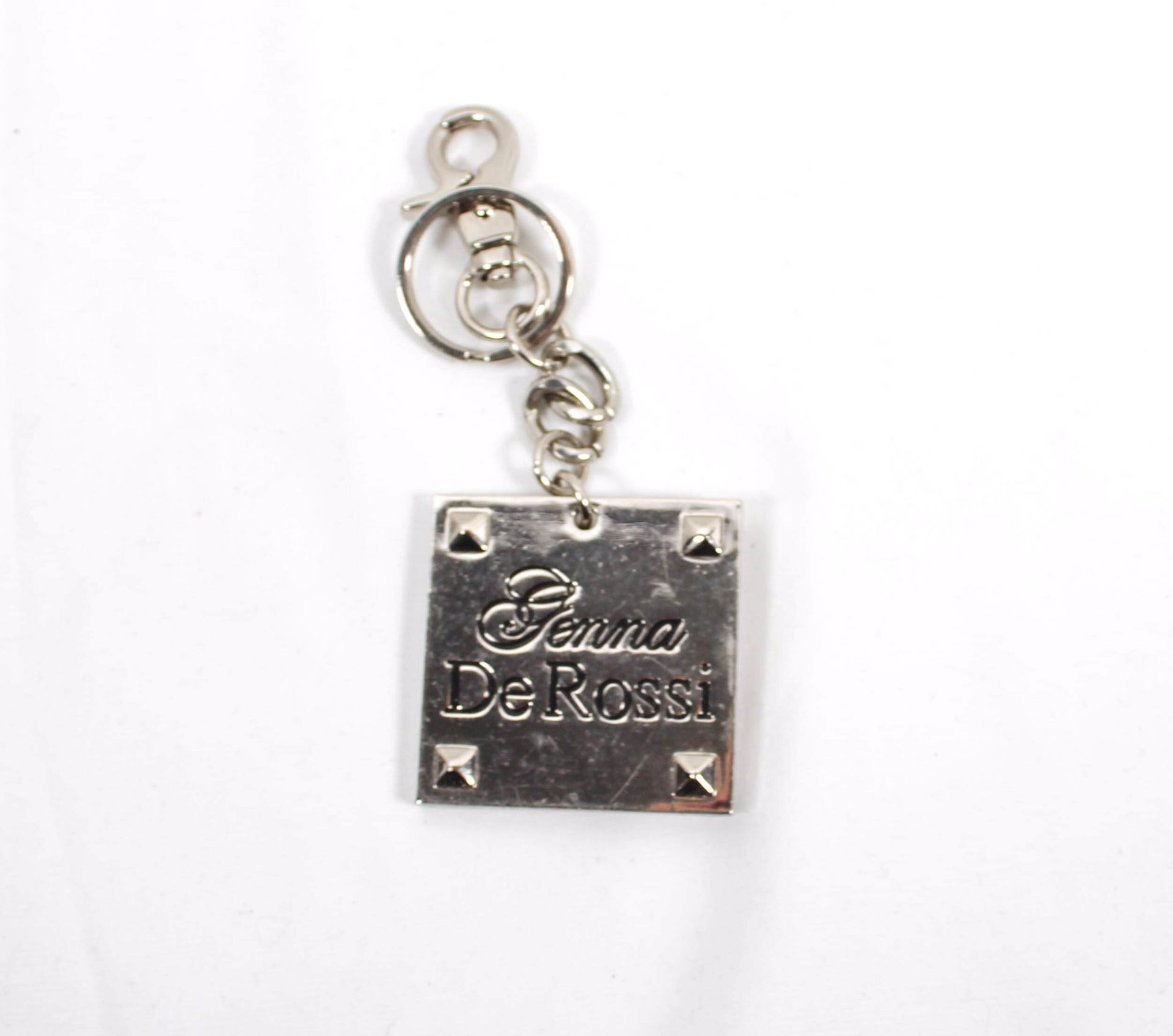 Bag Charm Purse Charm Genna DeRossi Silver Metal Pyramid Spike Gemma Teller Style Y2K Keychain