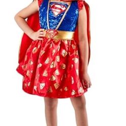 Girl's Rubies Supergirl Costume Dress with Cape and Headpiece, X-Small