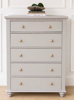 Beautiful Solid Wood Chest of Drawers with Beaded Trim