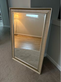 Large Silver Framed Mirror ( 3 ft x 4 ft 3.5 inches)