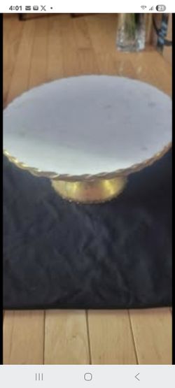 CAKE STAND--MARBLE & server set