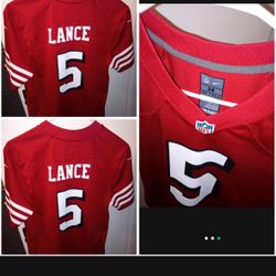 Mint Condition NFL football 🏈 49rs Jersey Red 5 Lance Youth Medium Euc