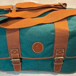 Vintage 1990’s Era “Ralph Lauren’s Polo”  Insulated, Lightweight Green Canvas,  Cross Body Shoulder Tote BagBag.