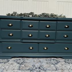 Beautifully Refinished, Teal Dresser