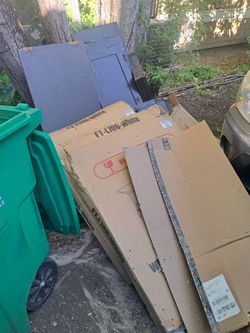 Free cardboard and wood