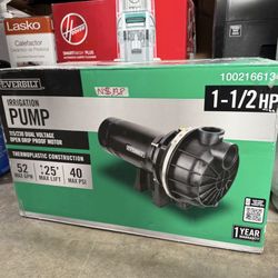 Everbilt 1-1/2 HP Plastic Lawn Sprinkler Pump.