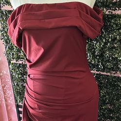 Large-Burgundy Long Dress, Formal