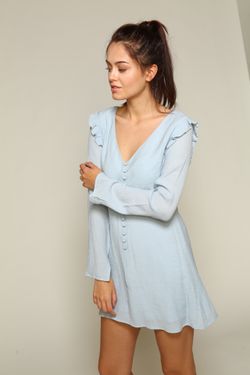 Loose fit babydoll dress in (Light blue)