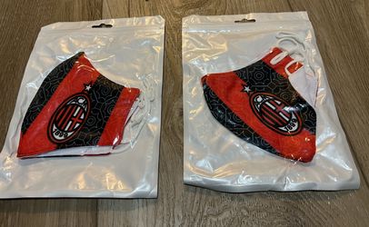 2 AC Milan Serie a Soccer Face Masks For Kids NEW