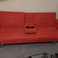 Red Sofa bed/Futon Recliner 