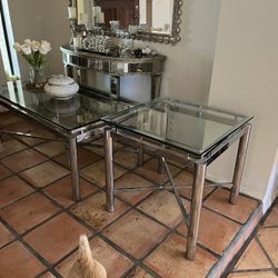 Z Gallery Glass and Chrome Coffee Tables 