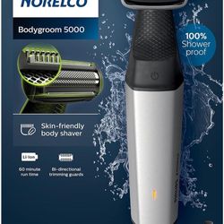 Philips Bodygroom Series 5000, Showerproof Groin and Body Trimmer, Close and Comfortable Shave, Complete Body Grooming Including Back, 60 Min. Runtime