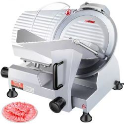  840#240W Commercial Meat Slicer, Electric Deli Food Slicer, 10" Carbon Steel Blade Electric Food Slicer, 350-400RPM Meat Slicer, 0 - 0.47 inch Thickn