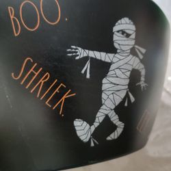 Rae Dunn Halloween Mummy Black Bowl New