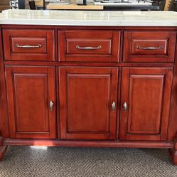 Lyn Design Dark Red Kitchen Island