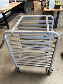 Commercial Aluminum Bun Pan Rack on Wheels