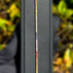 Jewelry 14k solid Yellow Gold tennis rainbow garnet citrine sapphire ruby clear jade 2.10CTW 7.00” 5.70 grams 2.30mm