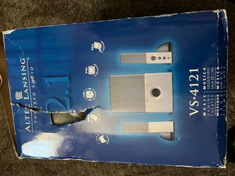 Altec Lansing VS4121 powered audio system, a 2.1 channel setup for music, gaming, and theater