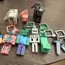 Minecraft Keychains Pack Of 10 Brand New 