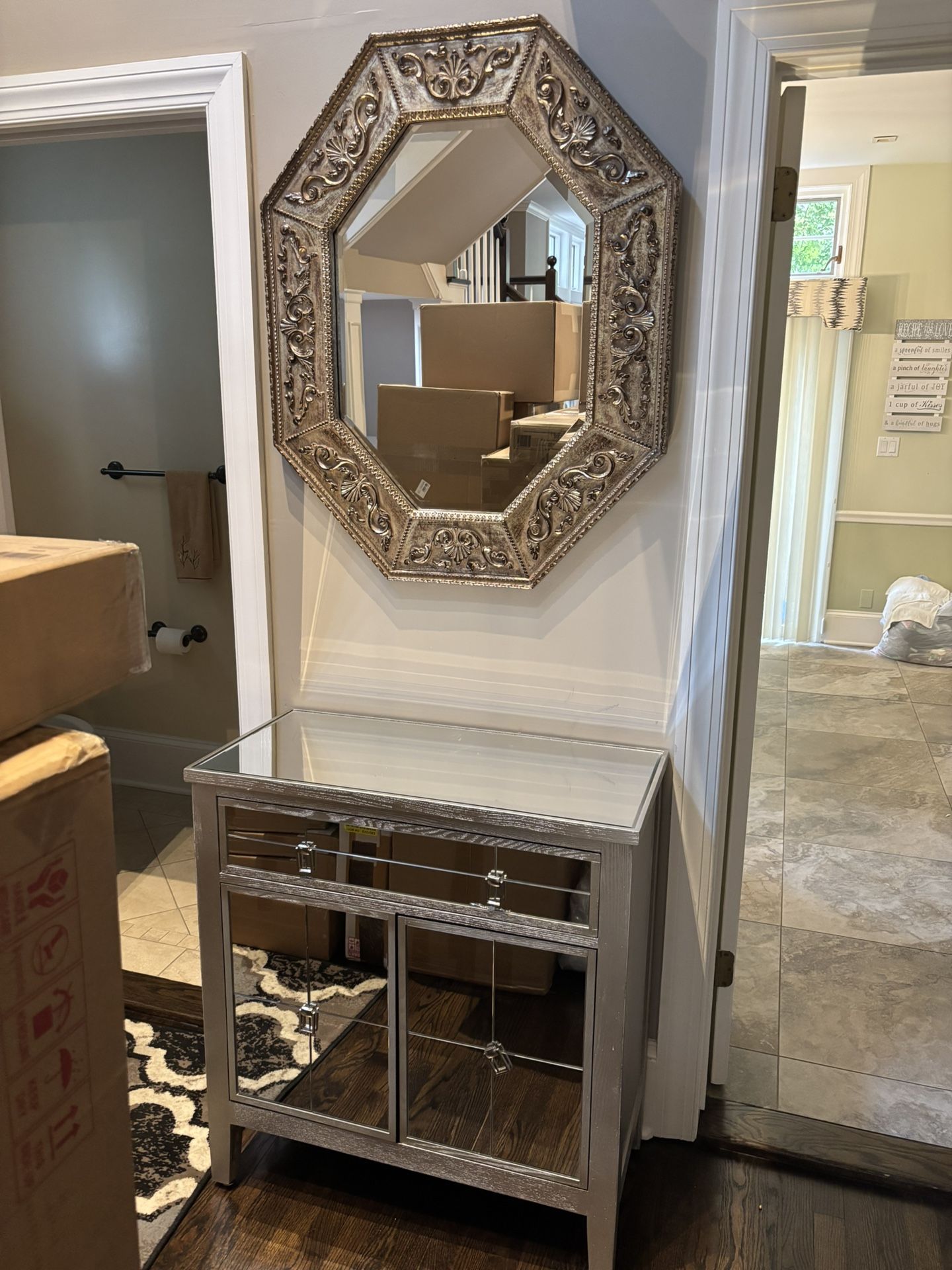 Entry Way Cabinet And Mirror 
