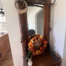 Antique Wooden Entryway Hutch $400