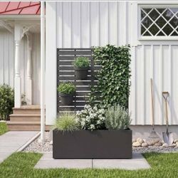 Raised Garden Bed with Trellis 35 Inch Planter Box Privacy Screen for Patio