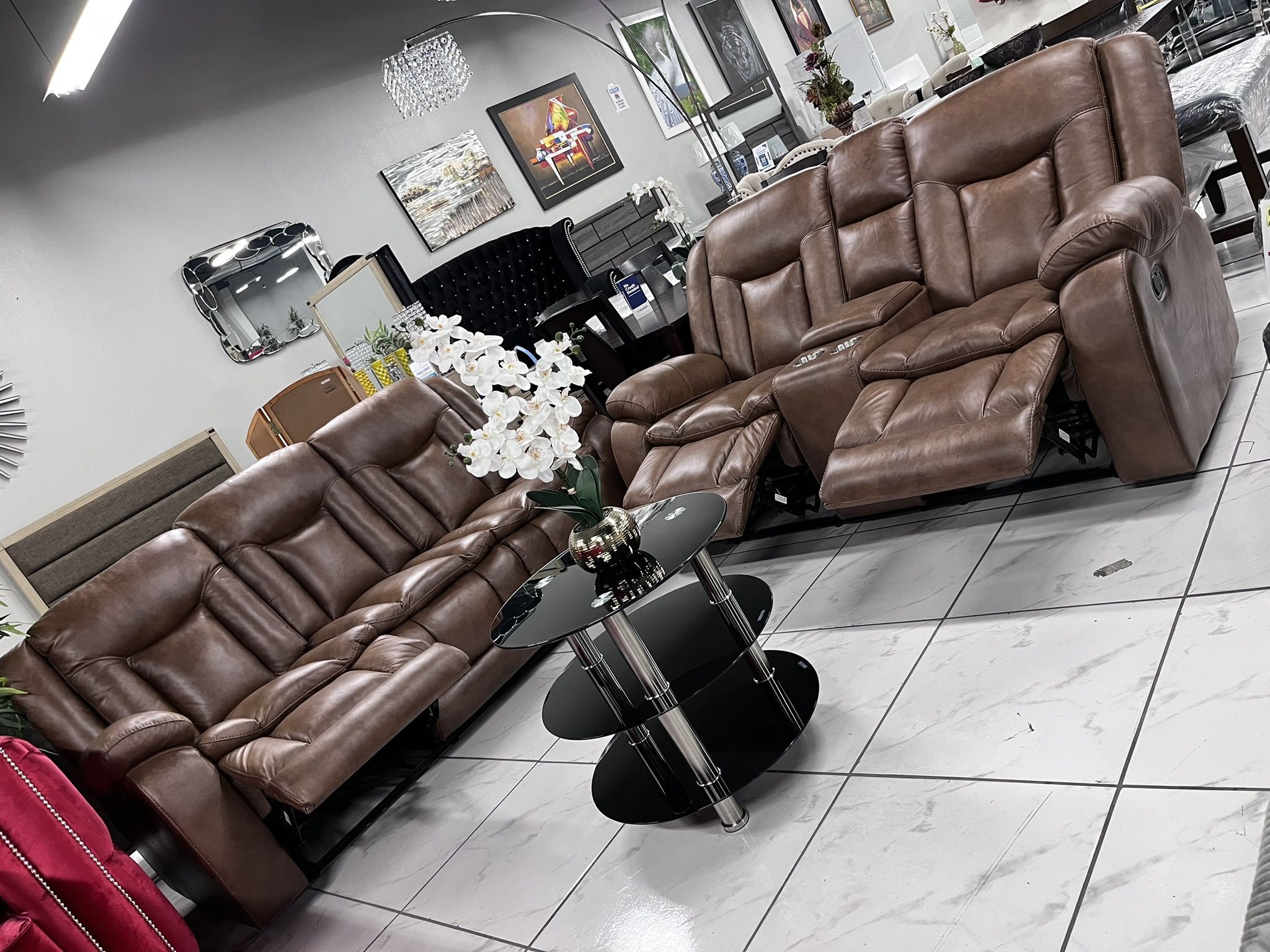 Beautiful And Comfortable Sofa Set With Manual Recliners 🤎🤎🤎
