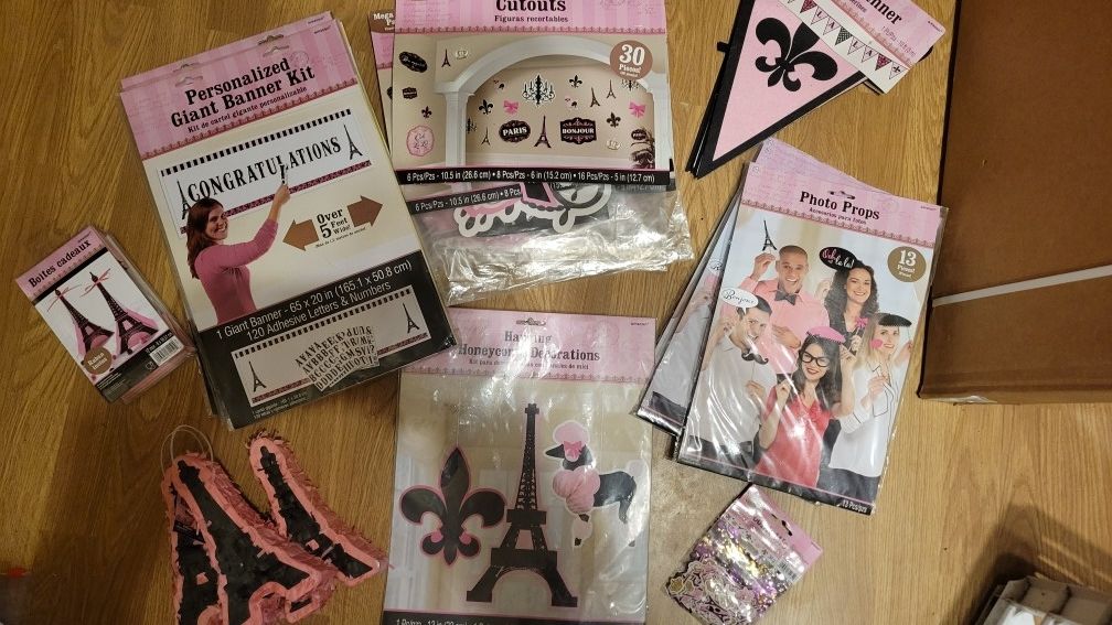 Paris Party Supplies-Pick 5 Pieces For $10