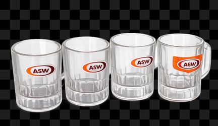 Four A & W Root Beet Mugs