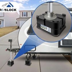 2 Pack Roblock Trailer Jack Leveling Blocks Block 25000lbs Stackable RV Camper Travel Trailer Use for Any Tongue Jack Post Foot 5th Wheels