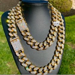 New 18k Yellow Gold Cuban Link Chain 