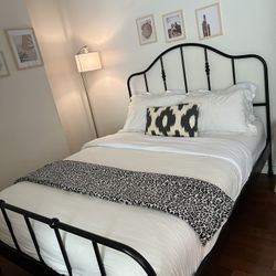 Ikea Queen Metal Bed Frame + Mattress