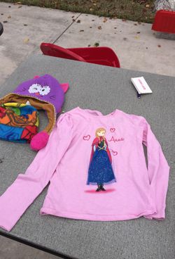 Elsa shirt 7 girls $2 gap kids purple sweater6/7 boys $5
